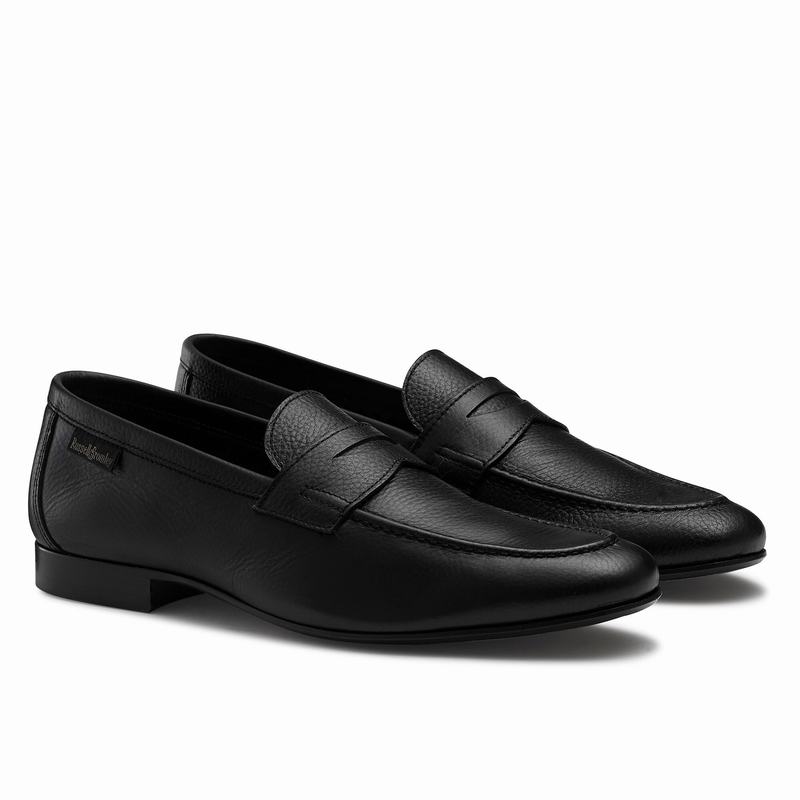 Black Russell And Bromley Outline Men's Loafers | CFA236HV