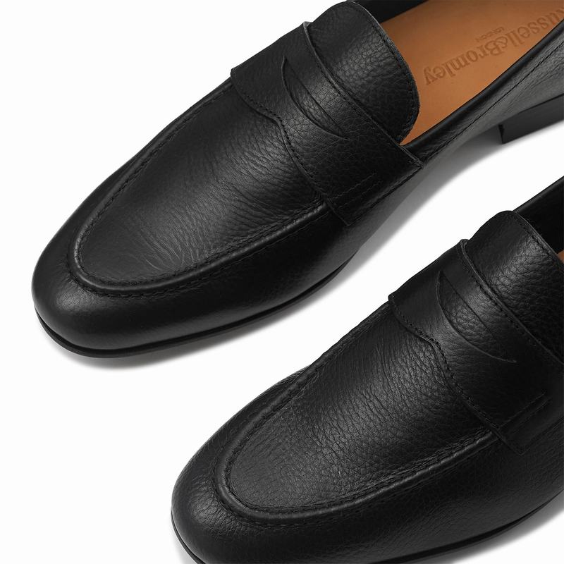 Black Russell And Bromley Outline Men's Loafers | CFA236HV