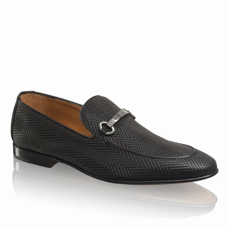 Black Russell And Bromley Pluto Men's Loafers | BKW492TC