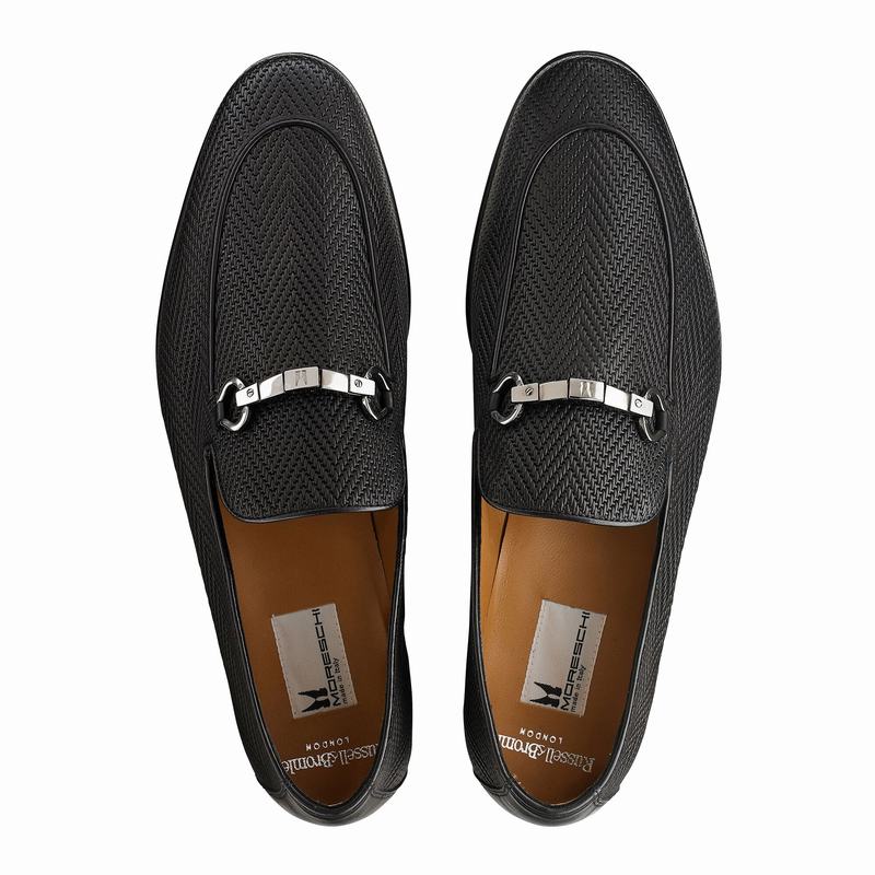 Black Russell And Bromley Pluto Men's Loafers | BKW492TC