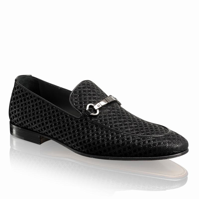 Black Russell And Bromley Pluto Men's Loafers | DGM1437BO