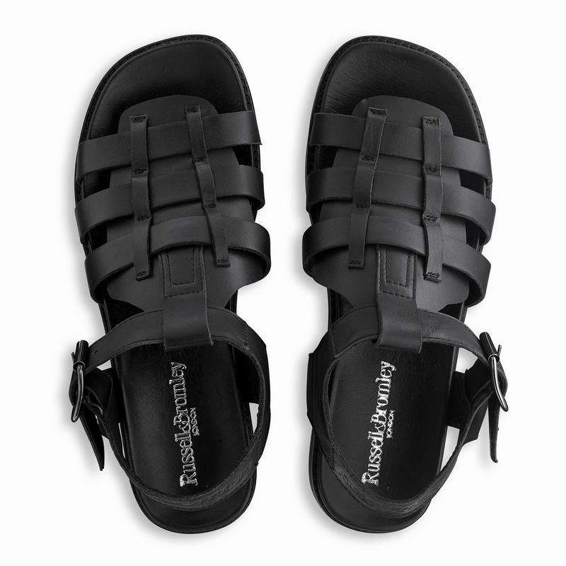 Black Russell And Bromley Portland Women's Flat Sandals | CFV5694XB