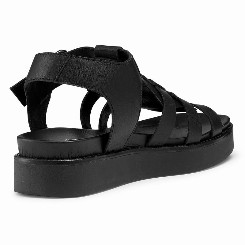 Black Russell And Bromley Portland Women's Flat Sandals | CFV5694XB