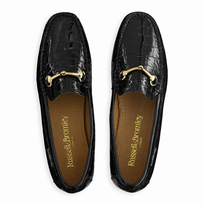 Black Russell And Bromley Poshmoc Women's Loafers | UGP327RX