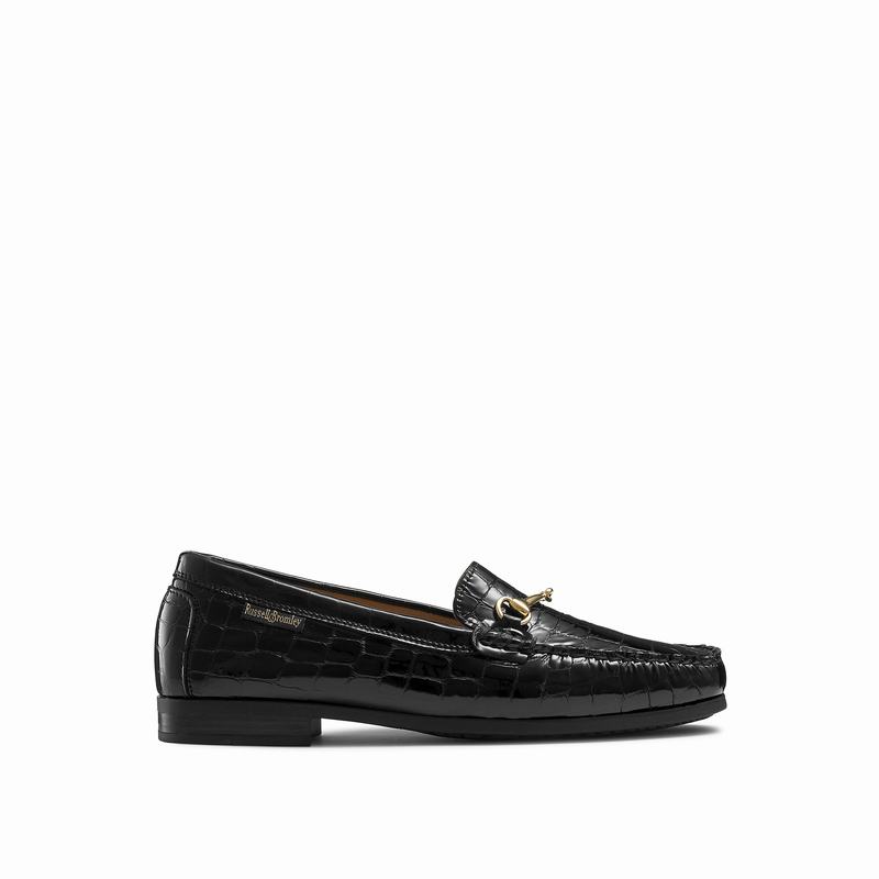 Black Russell And Bromley Poshmoc Women\'s Loafers | UGP327RX