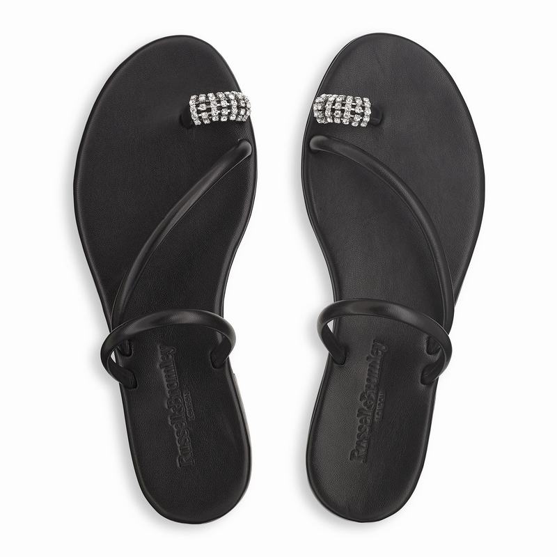 Black Russell And Bromley Quartz+ Women's Flat Sandals | BRV6327XC