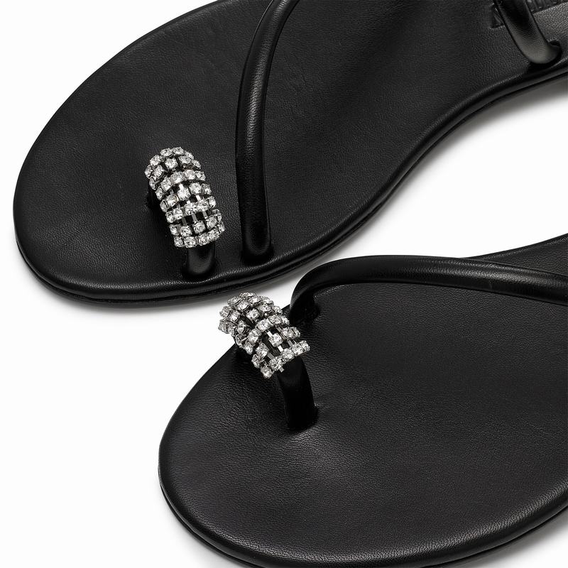 Black Russell And Bromley Quartz+ Women's Flat Sandals | BRV6327XC