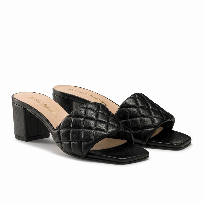 Black Russell And Bromley Quiltbloc Women's Wedge Sandals | XBN8334EQ