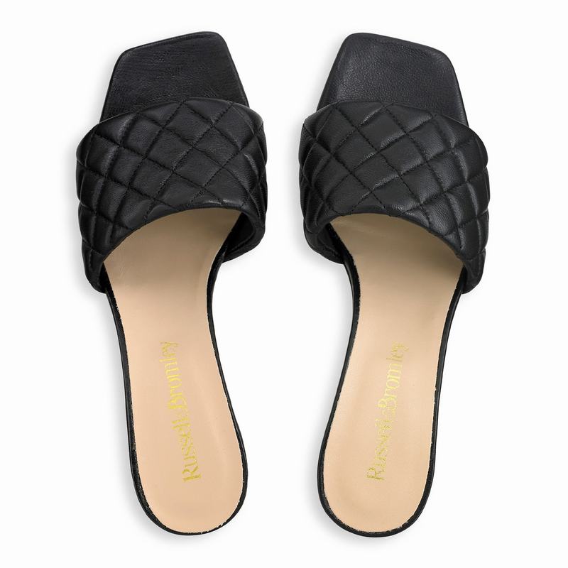 Black Russell And Bromley Quiltbloc Women's Wedge Sandals | XBN8334EQ