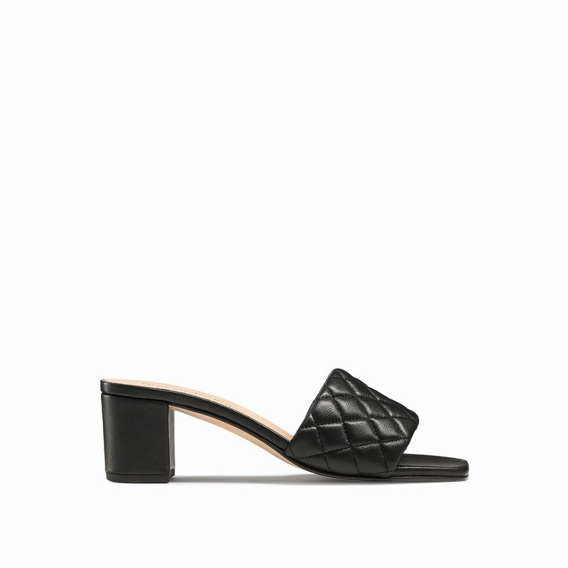 Black Russell And Bromley Quiltbloc Women\'s Wedge Sandals | XBN8334EQ