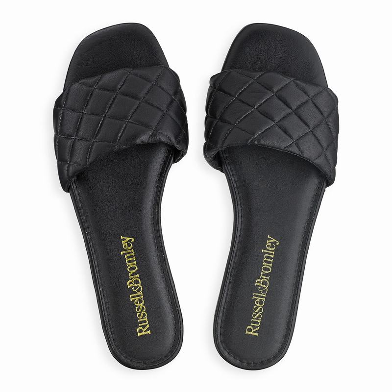 Black Russell And Bromley Quiltmule Women's Mules | XDE3553HI