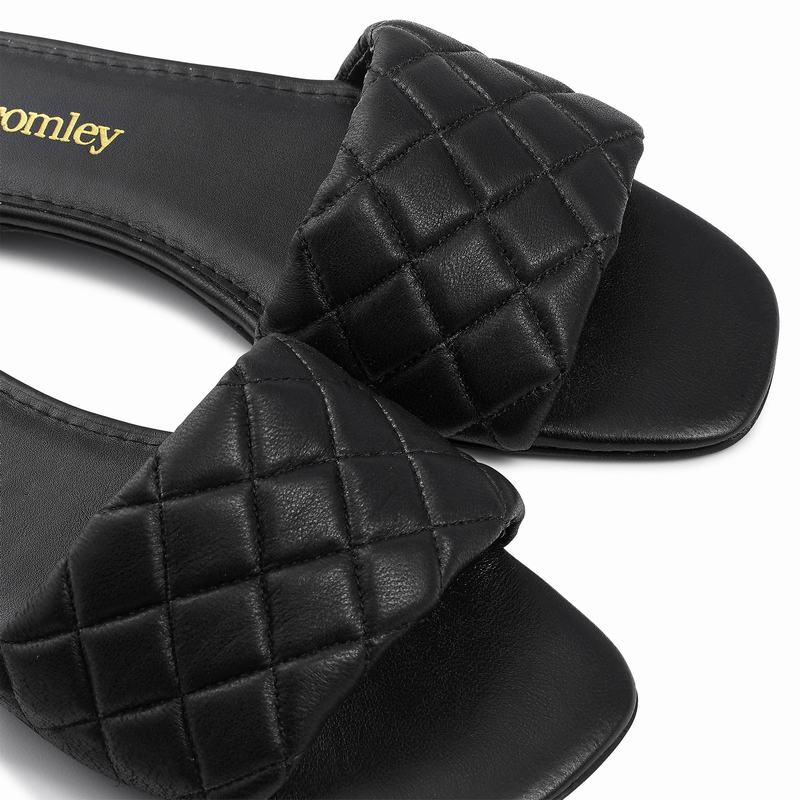 Black Russell And Bromley Quiltmule Women's Mules | XDE3553HI