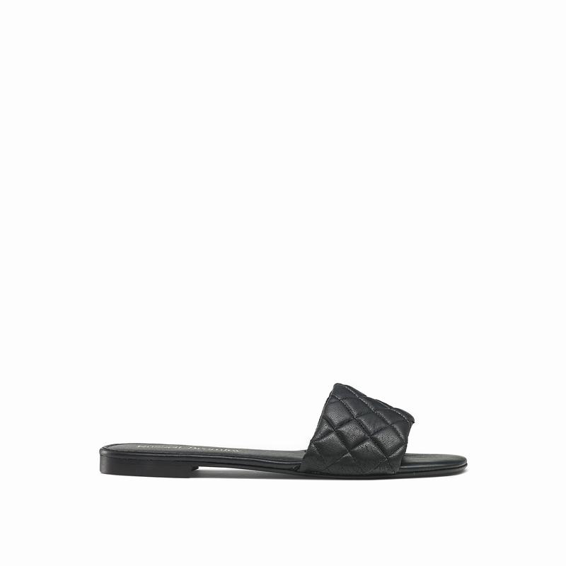 Black Russell And Bromley Quiltmule Women\'s Mules | XDE3553HI
