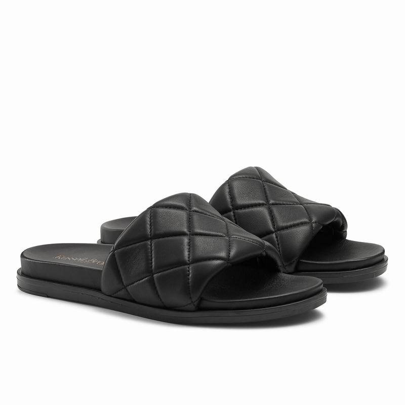 Black Russell And Bromley Quiltsoft Women's Mules | MVP911BS