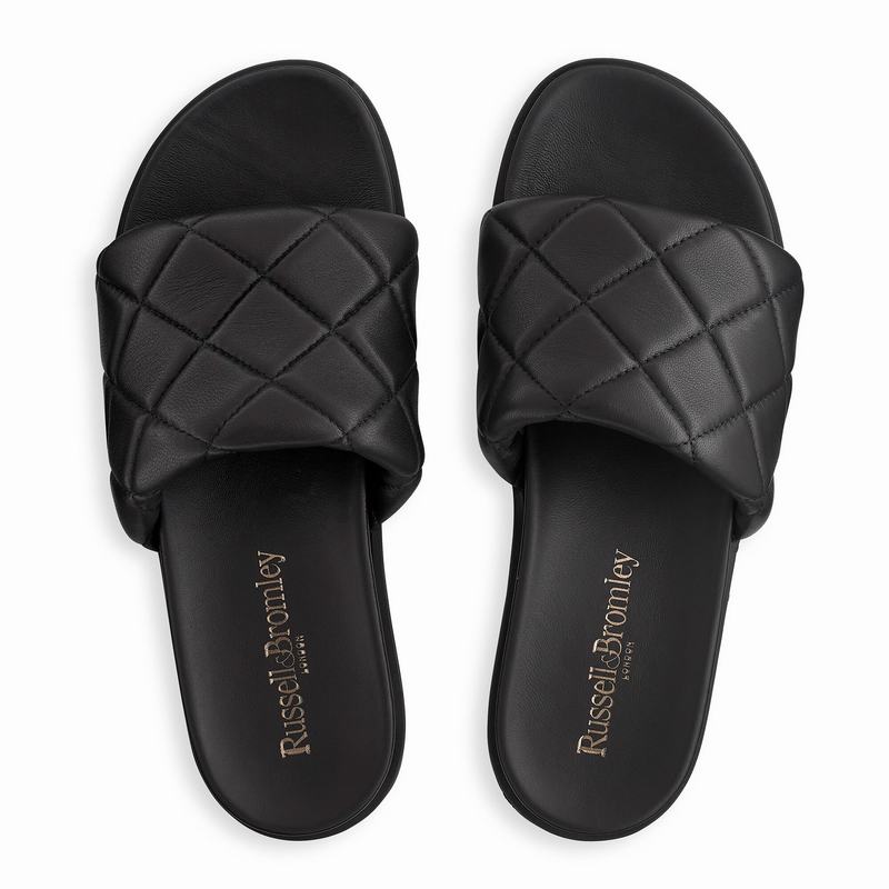 Black Russell And Bromley Quiltsoft Women's Mules | MVP911BS