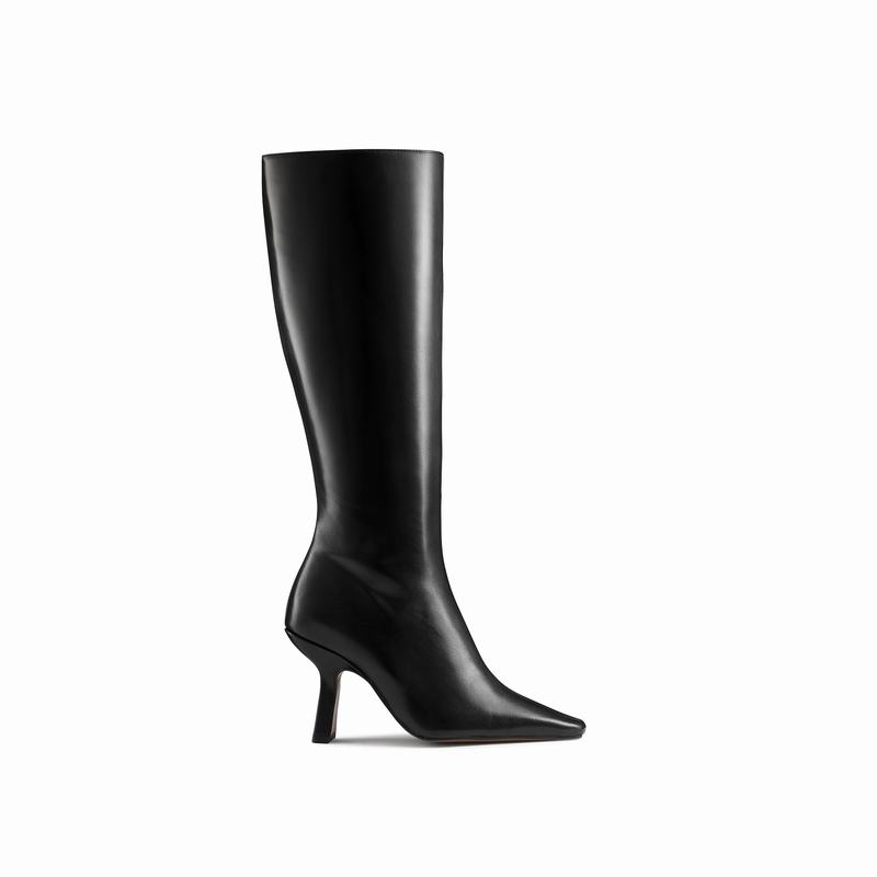Black Russell And Bromley Razor Women\'s Knee High Boots | LIA125UK