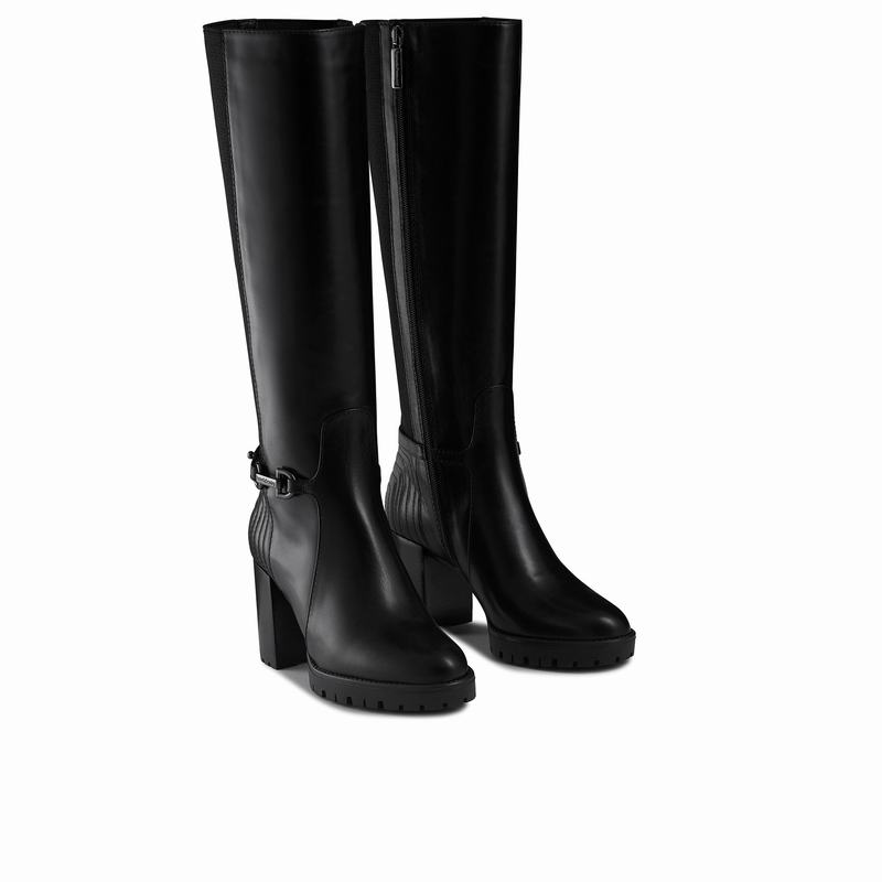 Black Russell And Bromley Rein Hi Women's Knee High Boots | GJK3685JZ