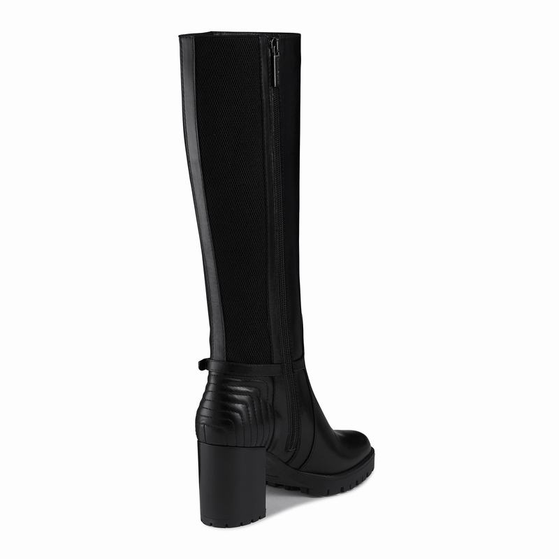 Black Russell And Bromley Rein Hi Women's Knee High Boots | GJK3685JZ
