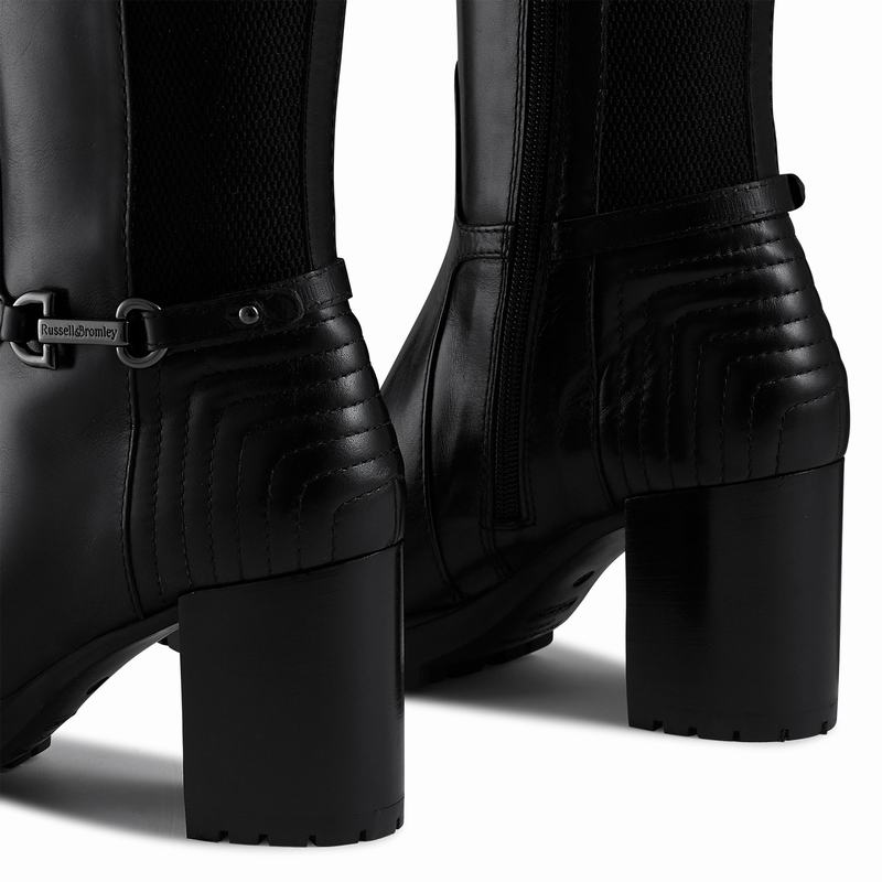 Black Russell And Bromley Rein Hi Women's Knee High Boots | GJK3685JZ