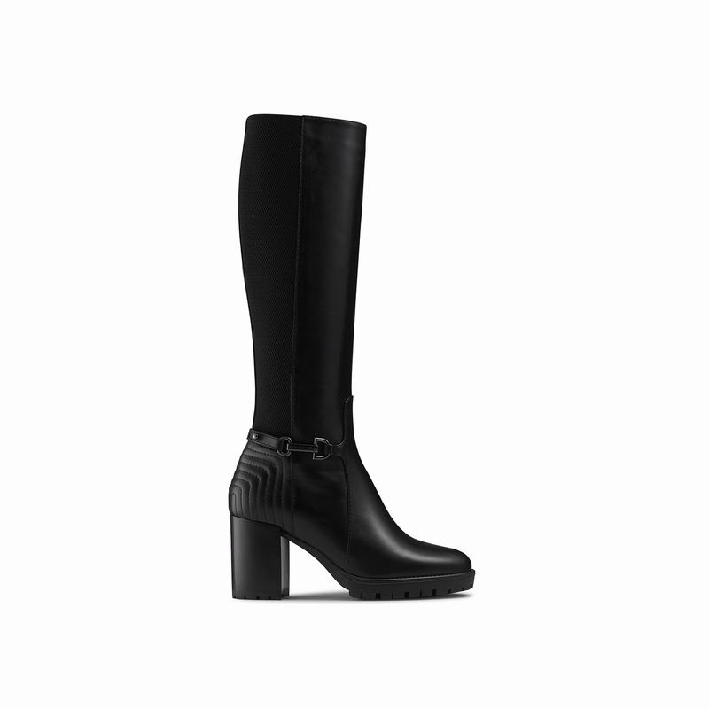 Black Russell And Bromley Rein Hi Women\'s Knee High Boots | GJK3685JZ