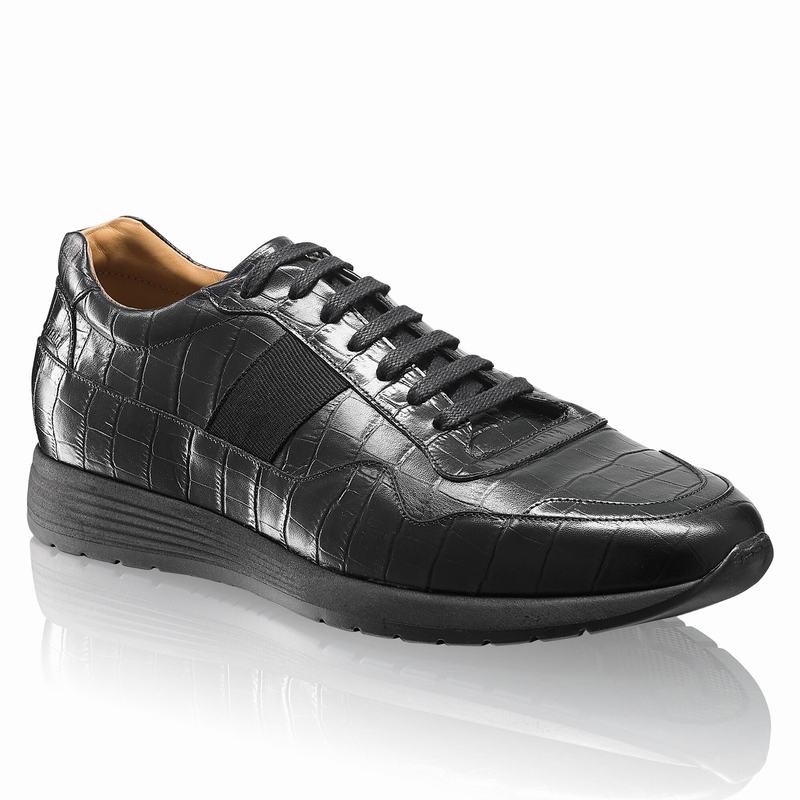 Black Russell And Bromley Run Time Men's Low Top Sneakers | XRM8178XS