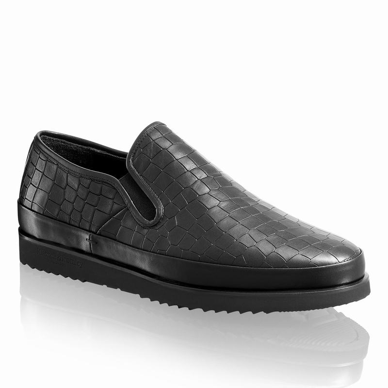 Black Russell And Bromley Sanmarino Men's Slip On Shoes | LGV3954IR