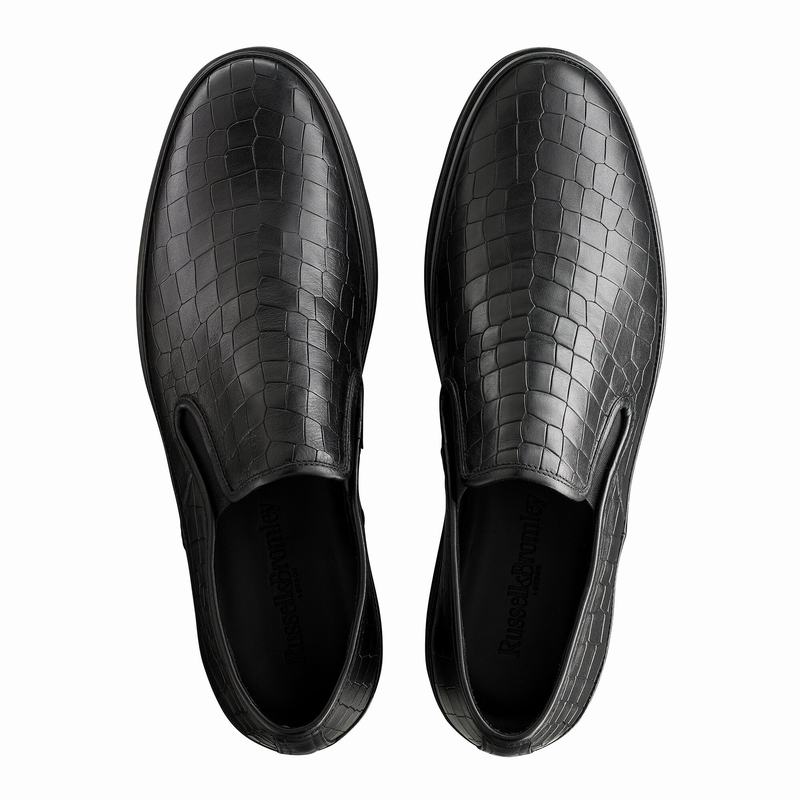 Black Russell And Bromley Sanmarino Men's Slip On Shoes | LGV3954IR