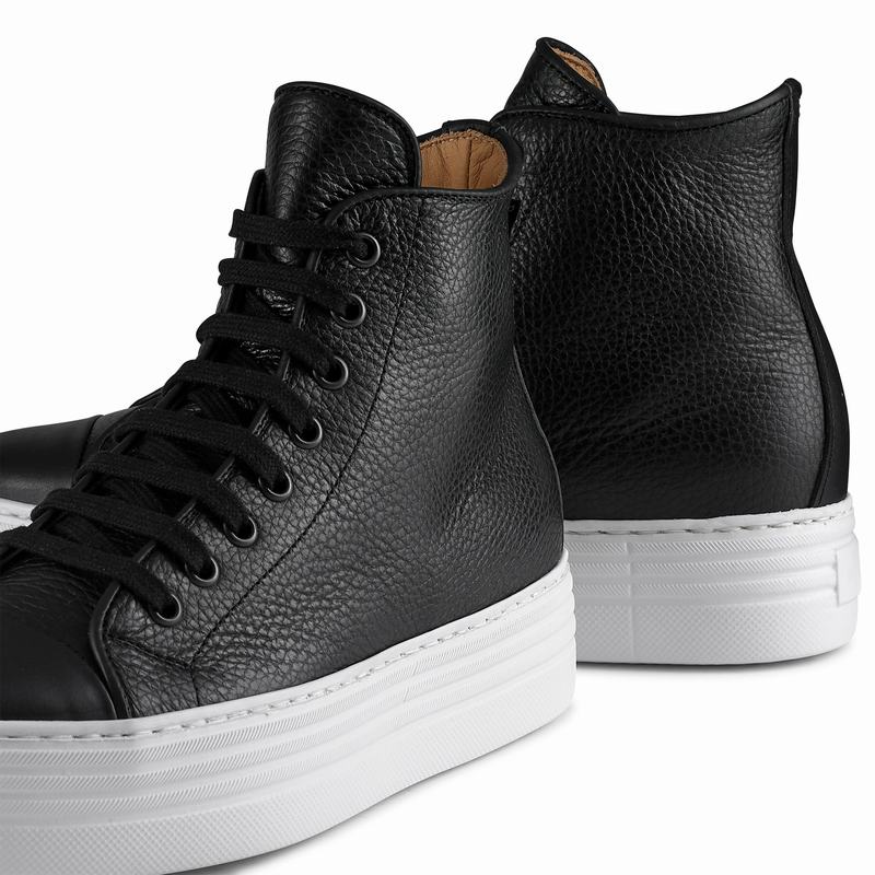 Black Russell And Bromley Saturn Hi Women's High Top Sneakers | BZD644EU