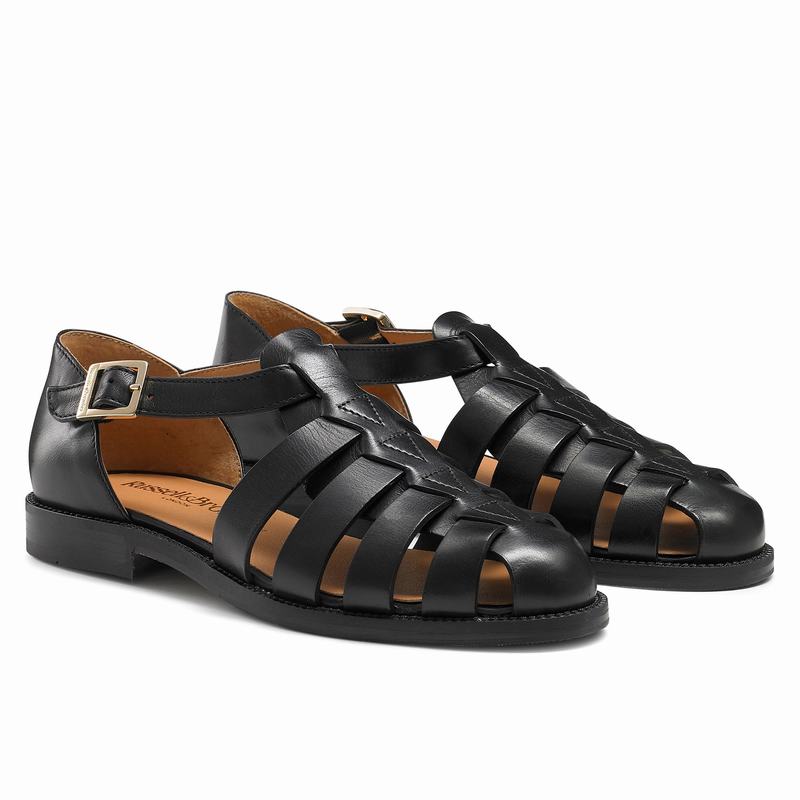 Black Russell And Bromley Siracuse Women's Flat Sandals | KAE951TG