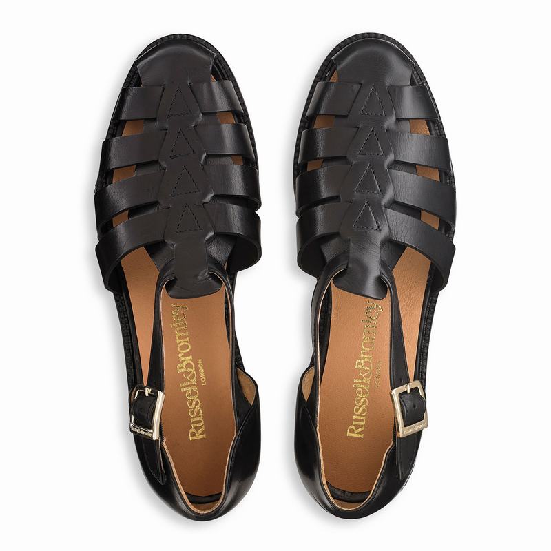 Black Russell And Bromley Siracuse Women's Flat Sandals | KAE951TG