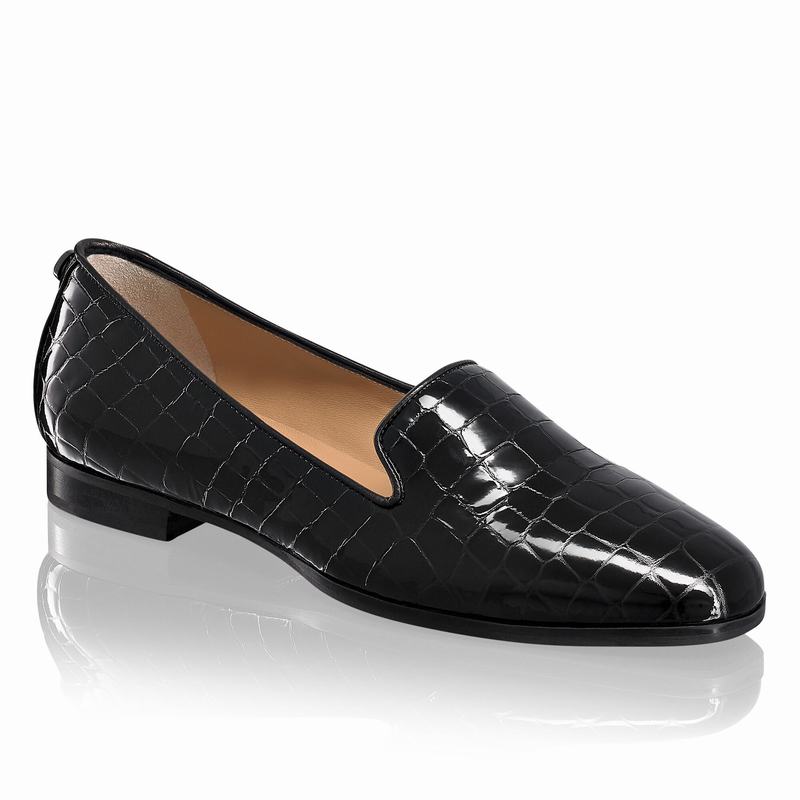 Black Russell And Bromley Smoking Women's Dress Flats | EVR8130KM