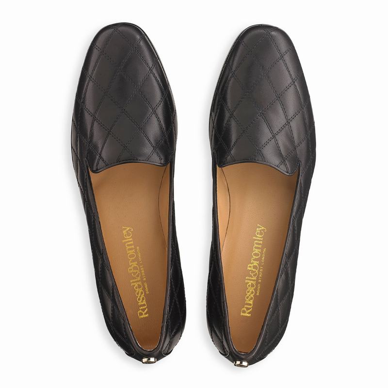 Black Russell And Bromley Smoking Women's Dress Flats | XQA6544BN
