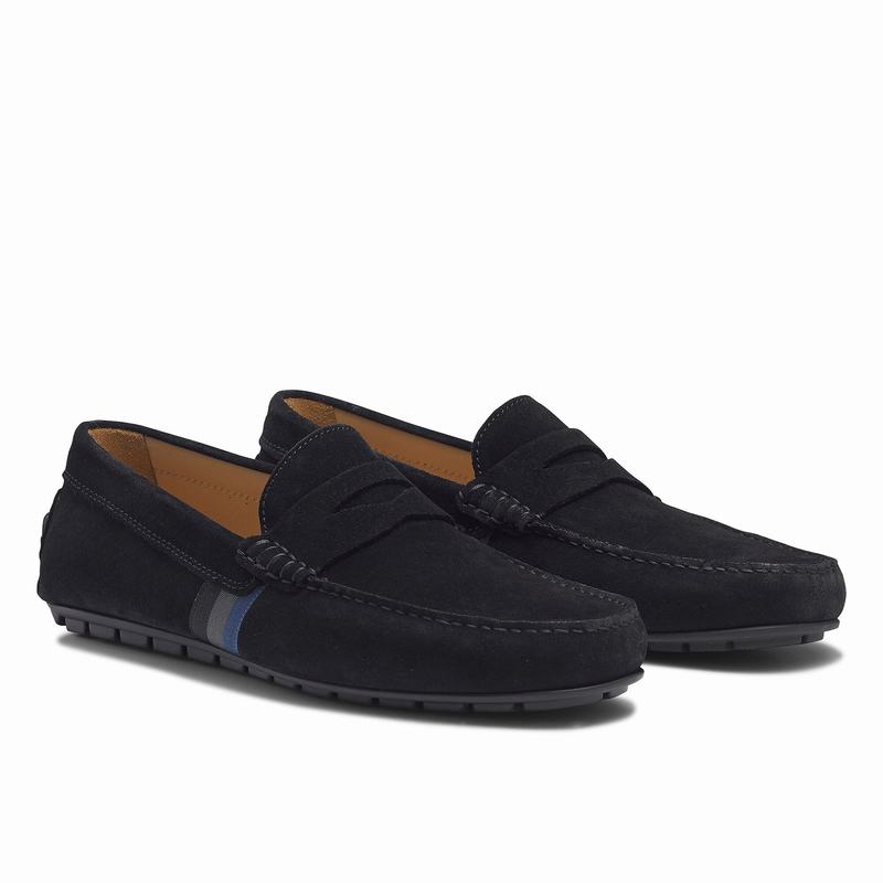 Black Russell And Bromley Soft Wear Men's Loafers | SER9632LS