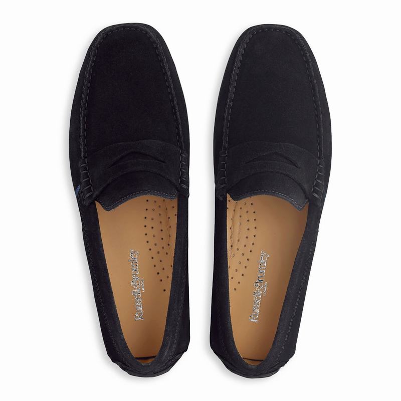Black Russell And Bromley Soft Wear Men's Loafers | SER9632LS