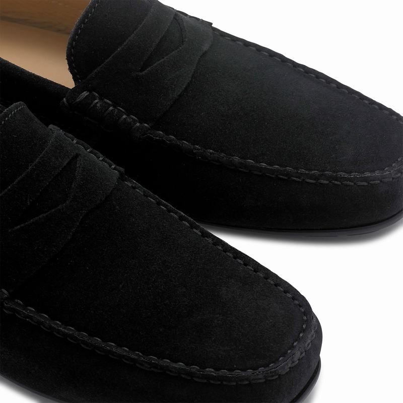 Black Russell And Bromley Soft Wear Men's Loafers | SER9632LS