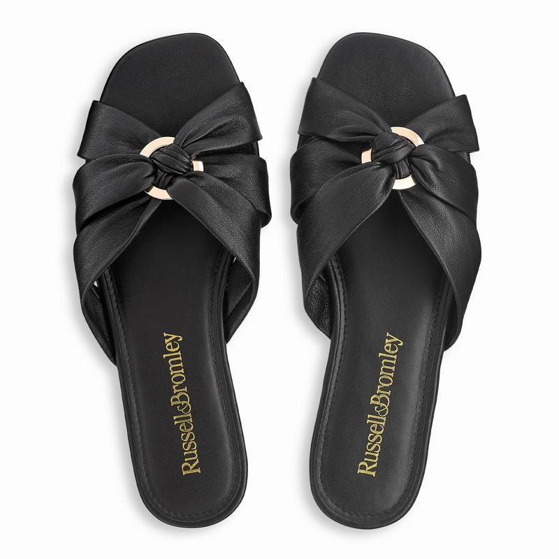 Black Russell And Bromley Softknot Women's Mules | UTV721GC