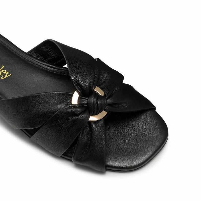 Black Russell And Bromley Softknot Women's Mules | UTV721GC