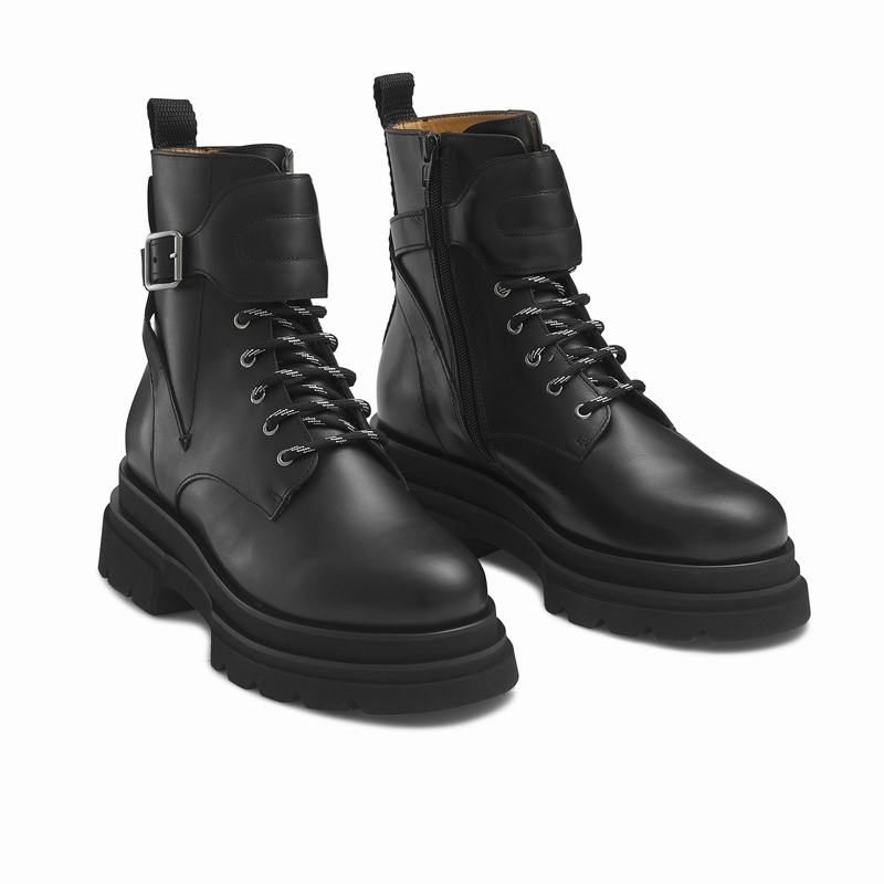 Black Russell And Bromley Soho Women's Lace Up Boots | DEW3423PV