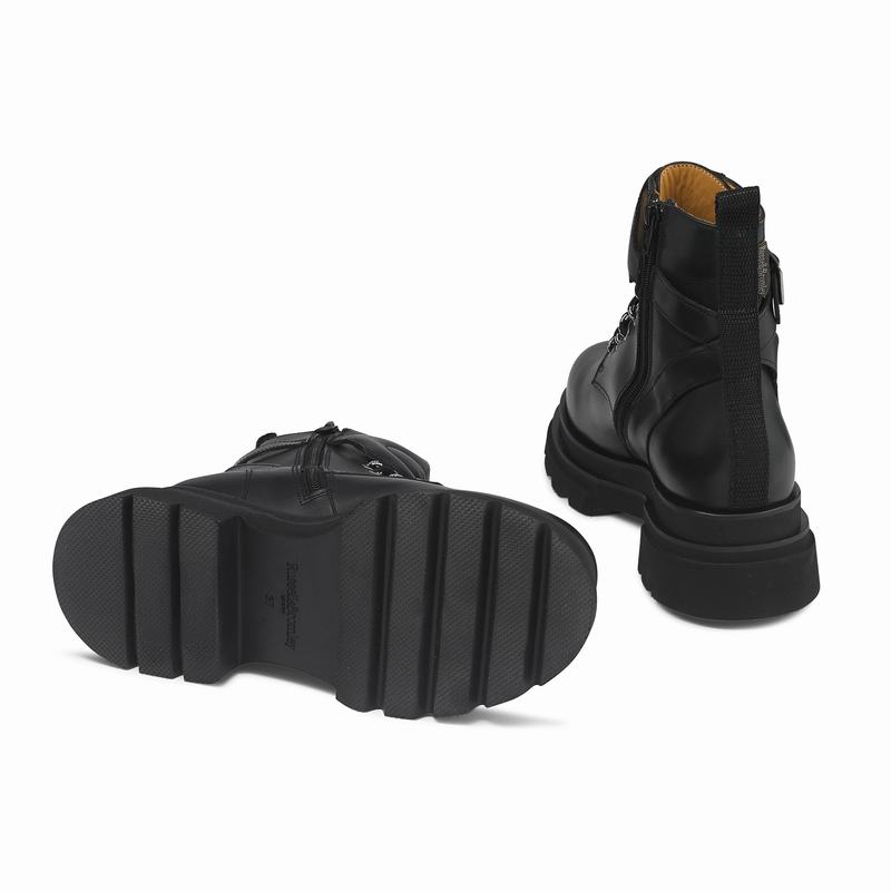 Black Russell And Bromley Soho Women's Lace Up Boots | DEW3423PV