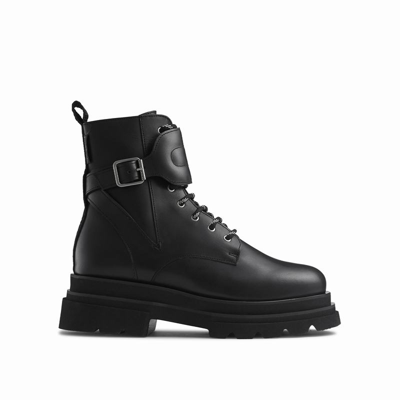 Black Russell And Bromley Soho Women\'s Lace Up Boots | DEW3423PV