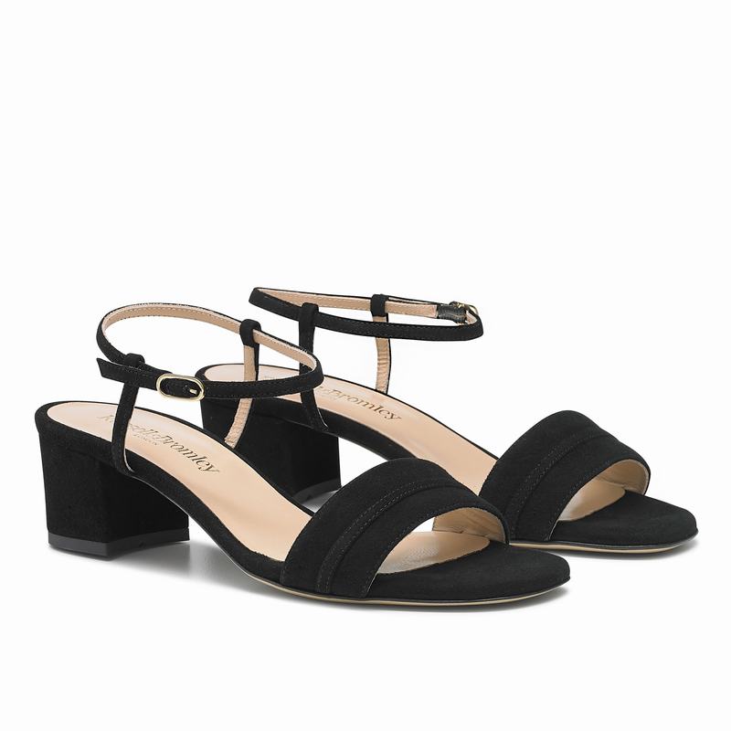 Black Russell And Bromley Superblock Women's Heeled Sandals | PLH655PP