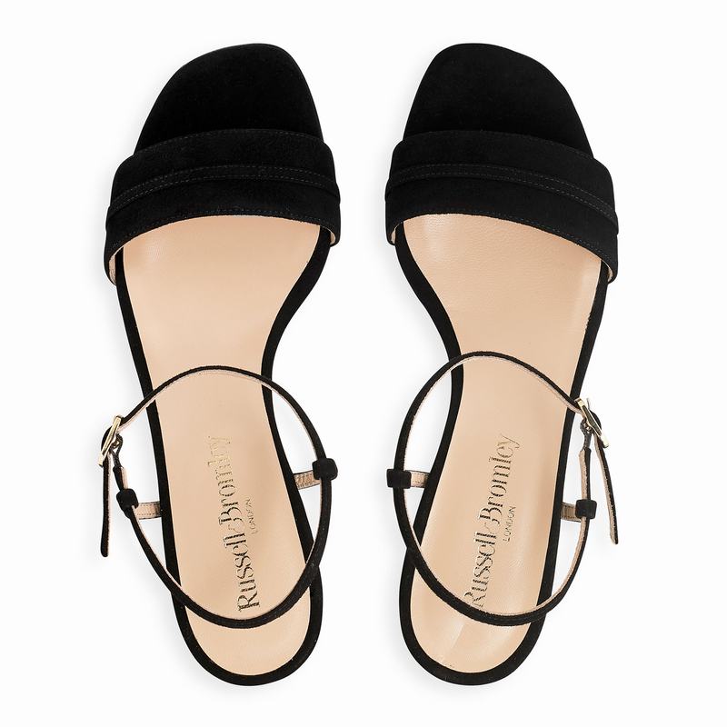 Black Russell And Bromley Superblock Women's Heeled Sandals | PLH655PP