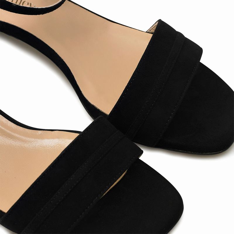Black Russell And Bromley Superblock Women's Heeled Sandals | PLH655PP
