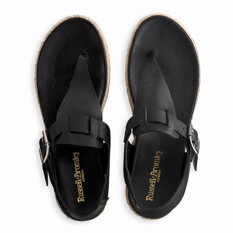 Black Russell And Bromley Surfside Women's Espadrilles | PWQ5544PA