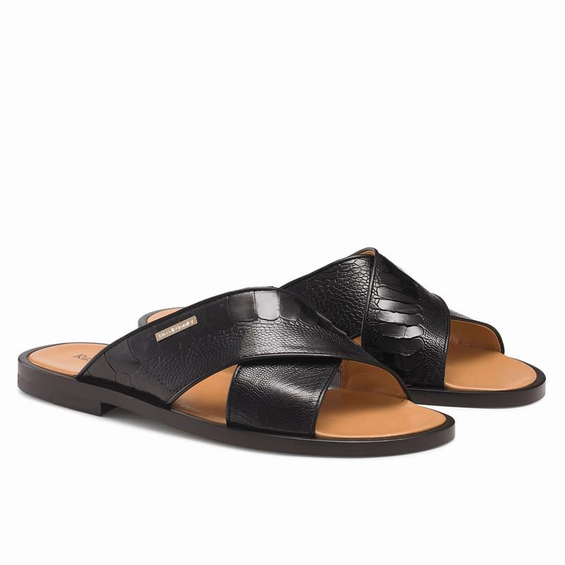 Black Russell And Bromley Taranto Men's Sandals | ORR2170WE