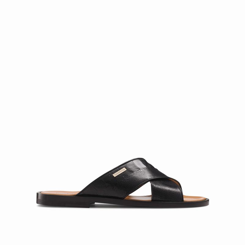 Black Russell And Bromley Taranto Men\'s Sandals | ORR2170WE