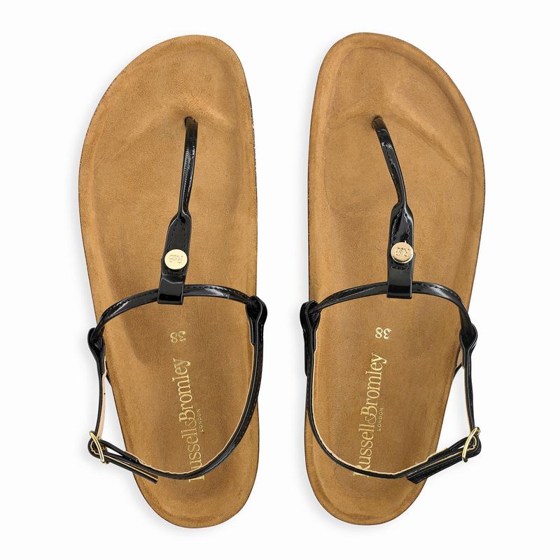 Black Russell And Bromley Teebird Women's Flat Sandals | BZR9131YC