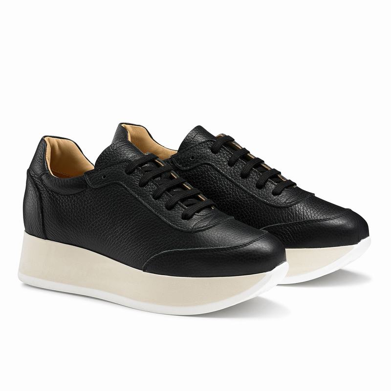 Black Russell And Bromley Throwback Women's Platform Sneakers | SKY116WC
