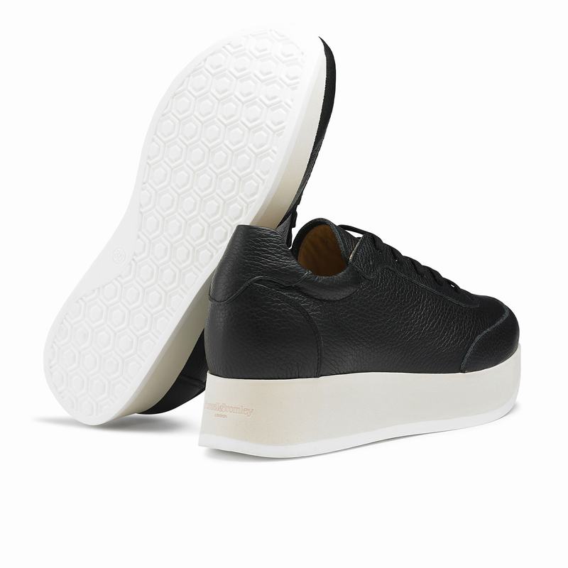 Black Russell And Bromley Throwback Women's Platform Sneakers | SKY116WC