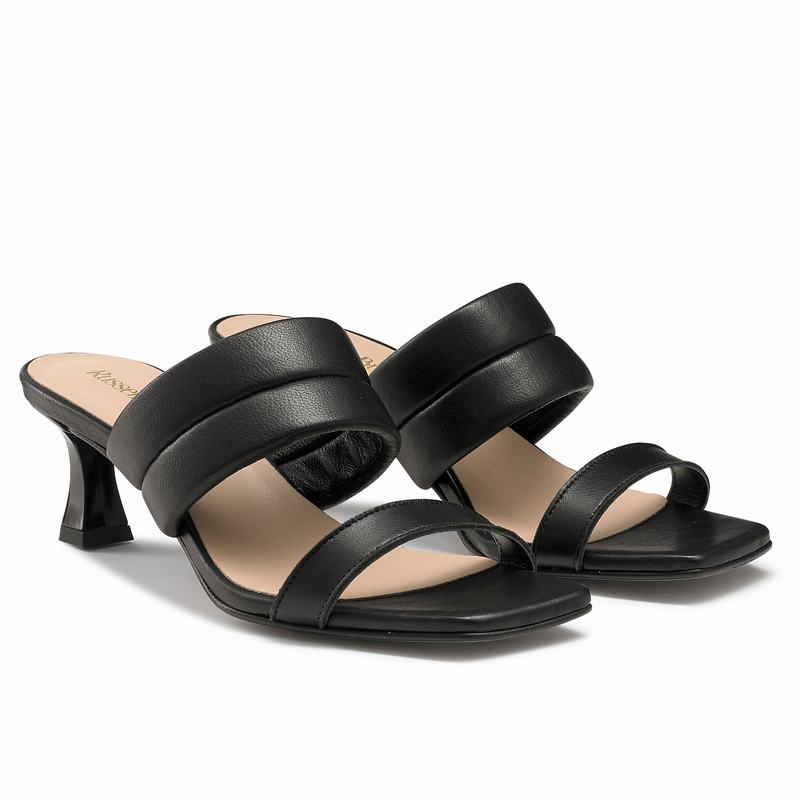 Black Russell And Bromley Two Step Women's Heeled Sandals | VAO4180NX